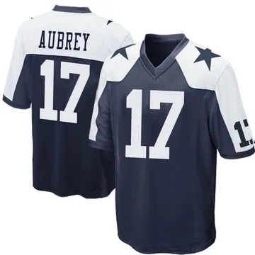 Men's Brandon Aubrey Dallas Cowboys Game Navy Blue Throwback Jersey