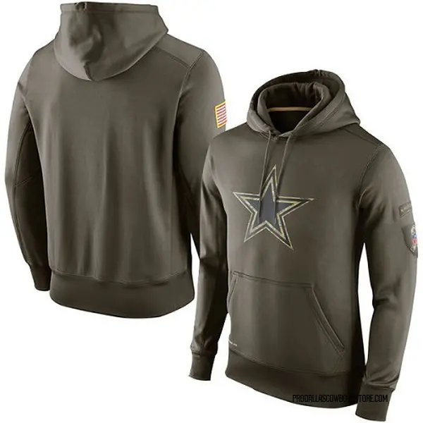 Men s Dallas Cowboys Olive Salute to Service KO Performance Hoodie Cowboys Store