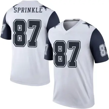 Men's Jeremy Sprinkle Dallas Cowboys Legend White Color Rush Jersey