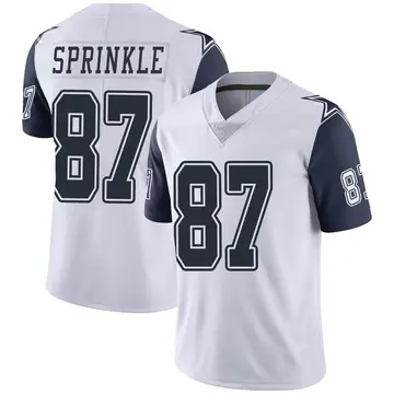 Men's Jeremy Sprinkle Dallas Cowboys Limited White Color Rush Vapor Untouchable Jersey