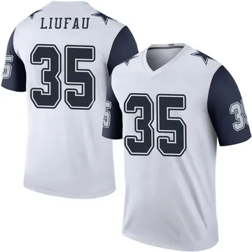 Men's Marist Liufau Dallas Cowboys Legend White Color Rush Jersey