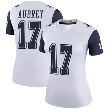 Women's Brandon Aubrey Dallas Cowboys Legend White Color Rush Jersey