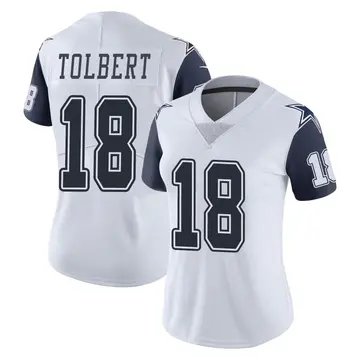 Women's Jalen Tolbert Dallas Cowboys Limited White Color Rush Vapor Untouchable Jersey