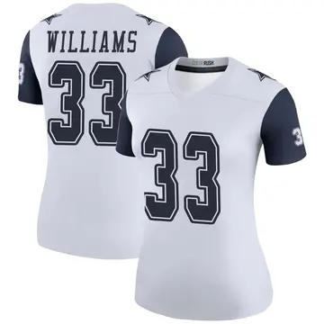 Women's Javonte Williams Dallas Cowboys Legend White Color Rush Jersey