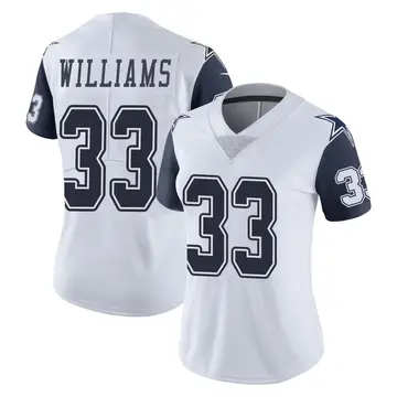 Women's Javonte Williams Dallas Cowboys Limited White Color Rush Vapor Untouchable Jersey