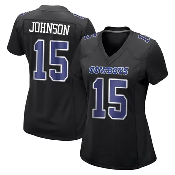 Women's Tyler Johnson Dallas Cowboys Game Black Carbon Fashion Jersey