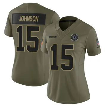 Women's Tyler Johnson Dallas Cowboys Limited Olive 2025 Salute to Service Jersey
