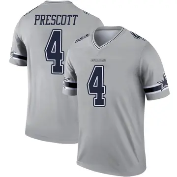 Youth Dak Prescott Dallas Cowboys Legend Gray Inverted Jersey