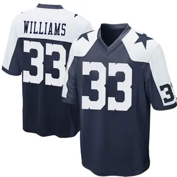 Youth Javonte Williams Dallas Cowboys Game Navy Blue Throwback Jersey