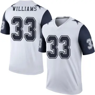 Youth Javonte Williams Dallas Cowboys Legend White Color Rush Jersey