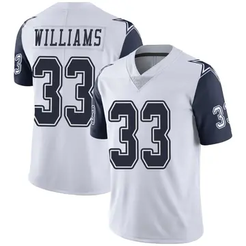 Youth Javonte Williams Dallas Cowboys Limited White Color Rush Vapor Untouchable Jersey