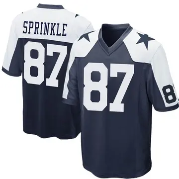 Youth Jeremy Sprinkle Dallas Cowboys Game Navy Blue Throwback Jersey